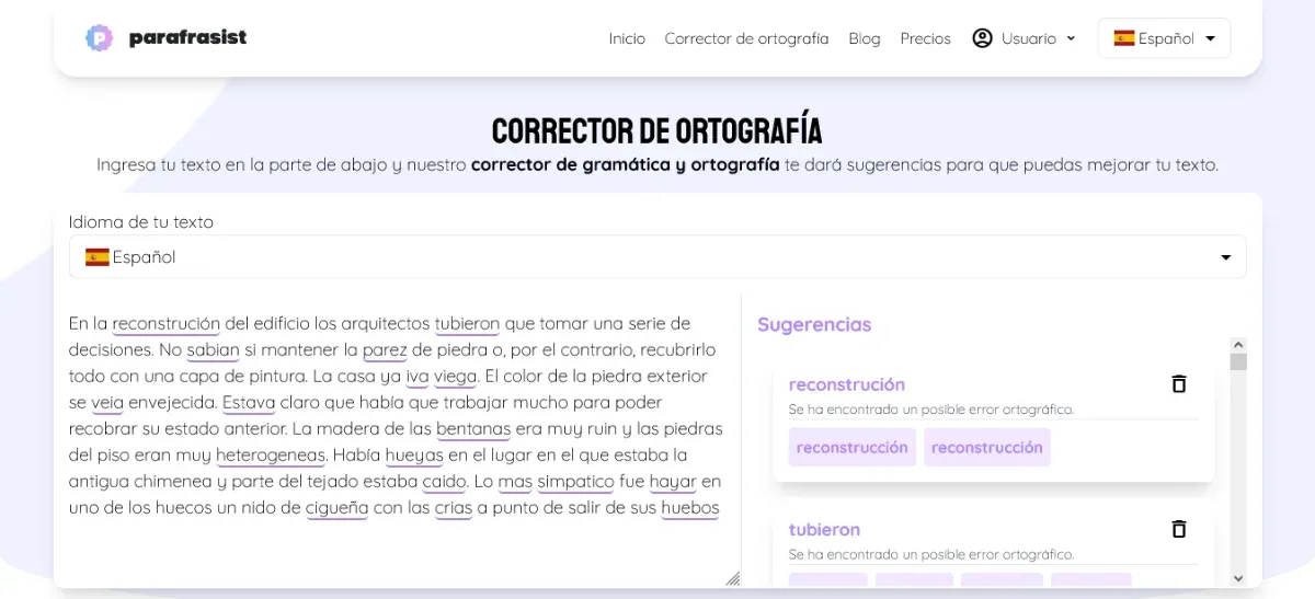 Parafrasist's Spell Checker