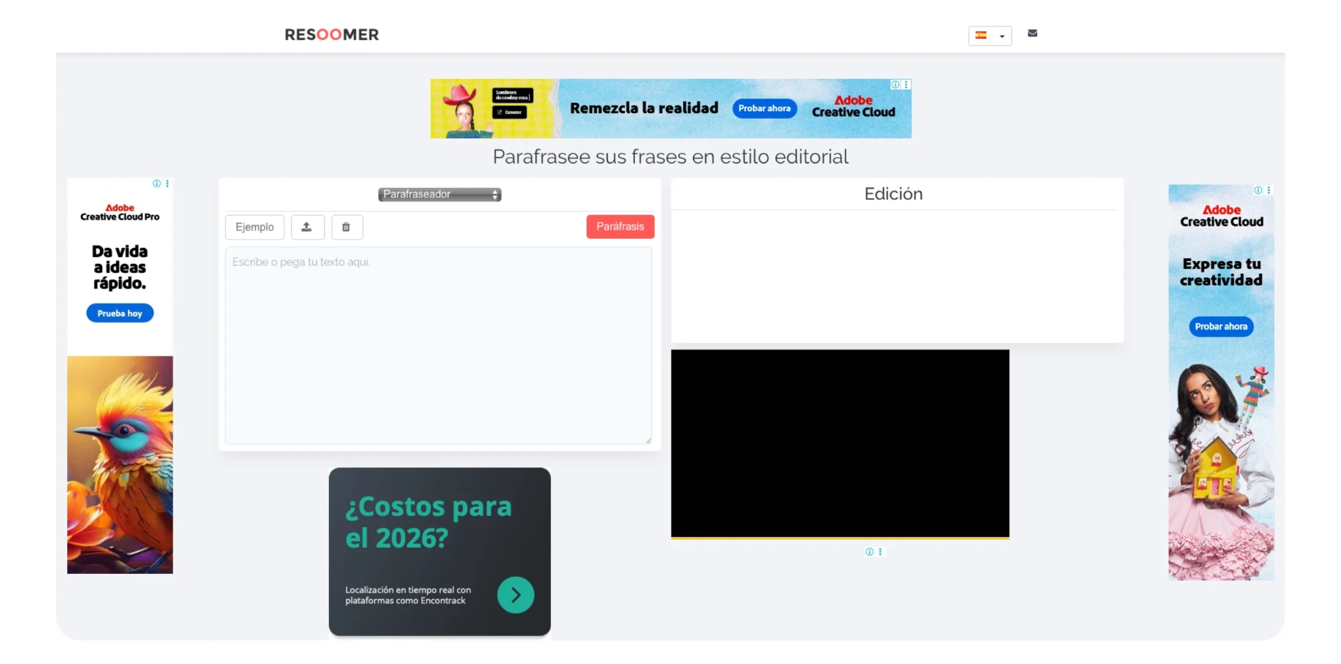 Captura de pantalla de Resoomer AI