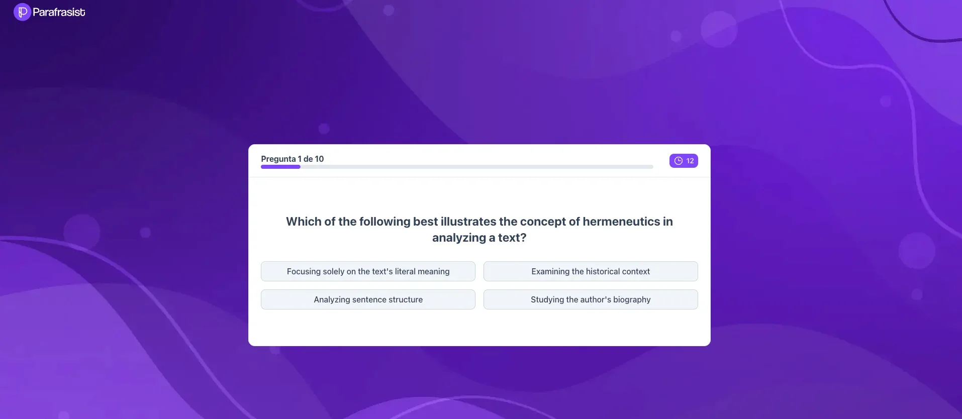 Flashcard created in ParafraQuiz about hermeneutics